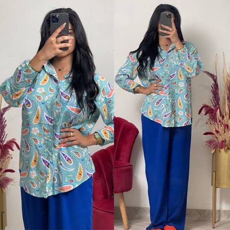 Ensemble en lin fleur