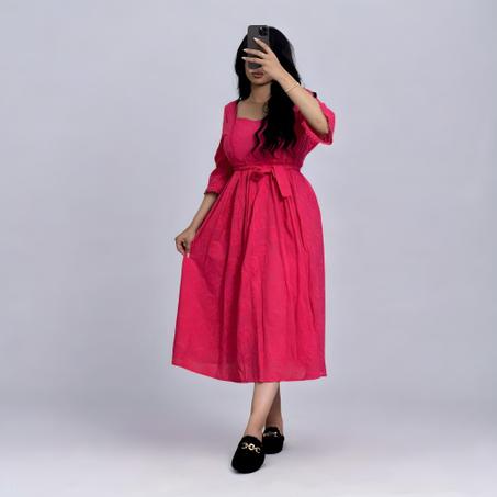 robe brodre col v  avec centre