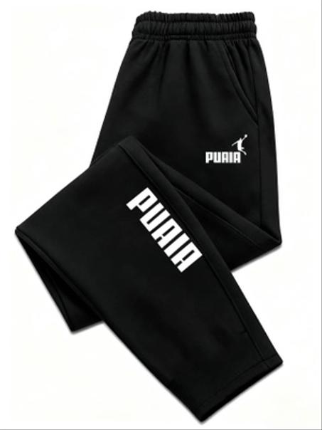 بنطلونات PUAIA الرجالية المطبوعة، خريف/شتاء، بنطلونات رياضية جديدة للركض، ملابس فضفاضة