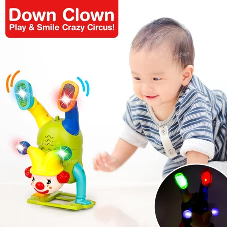 Clown Marchant Pour Enfants Avec Musique Son LED Lumière Jouet De Mouvement pour Bébés  couleur aléatoire