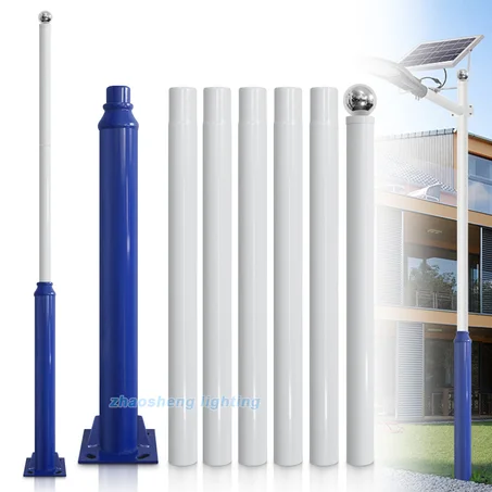 Poteau d'éclairage public solaire de 6 m de haut, accessoire d'installation pour terrasse, jardin et extérieur de maison TACOCO-ENERGY