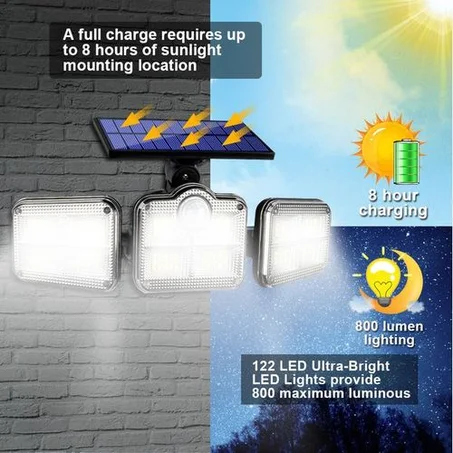 Lampe Solaire à Capteur De Lumière Rotatif LED 148