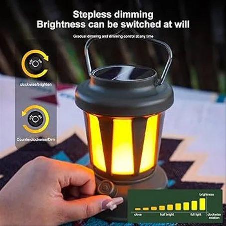 Lanterne de camping rechargeable | lampe de camping vintage | Lanternes de lampe de camping étanches légères, solaires de type C rechargeables, lanterne de camping à 3 modes d'éclairage pour
