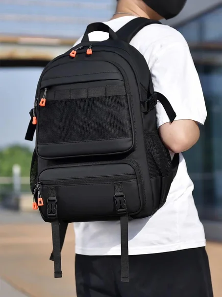 sac d′école léger style Inser pour élèves hommes et femmes Sac à dos 16 pouces NOIR  SAC 24