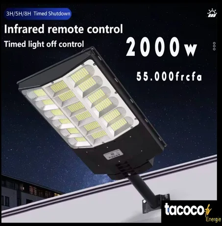 Lampadaire solaire 2000 W