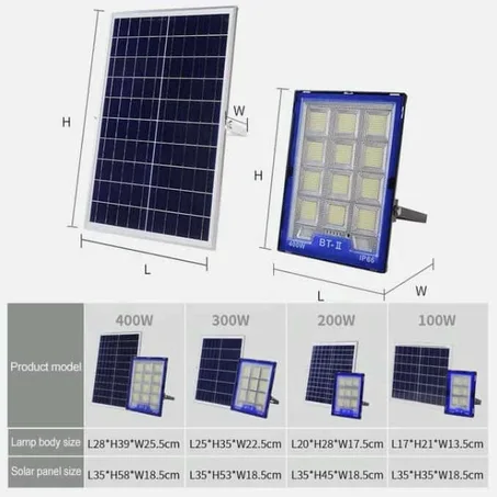 Projecteur solaire  400W Projecteur LED IP66 étanche - Lampes solaires d'extérieur  pjet01