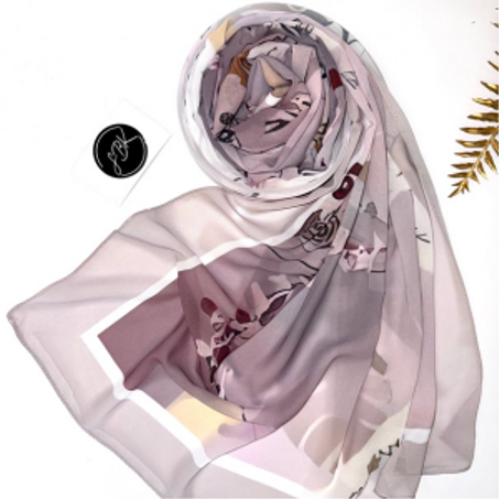 Châles en Crêpe « CELESTE »