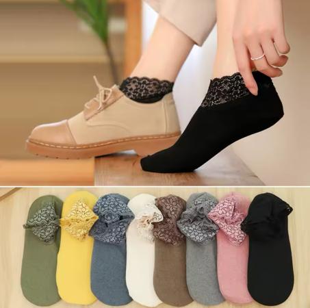 🌺Pack 4+4 OFFERTE 🌺 8 Chaussettes chaudes en dentelle à la mode chic