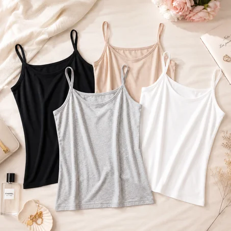 🌸2026 HOT SALE🌸 PACK 4+4 OFFERT débardeurs fines bretelle respirant coton ❣️