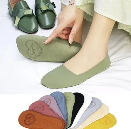 Pack 5+5 OFFERT Chaussettes invisibles 🍉LUNA Soft antidérapantes pour qui tiennent en place