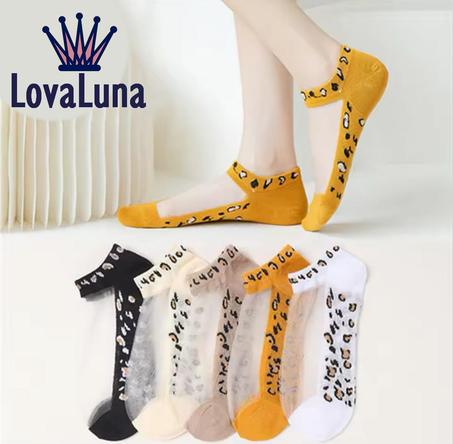 🎁Nouveauté 2024 Hot Sale🎁Chaussettes LEO™ respirantes fines design Leopard transparentes Doux et Mince ✨