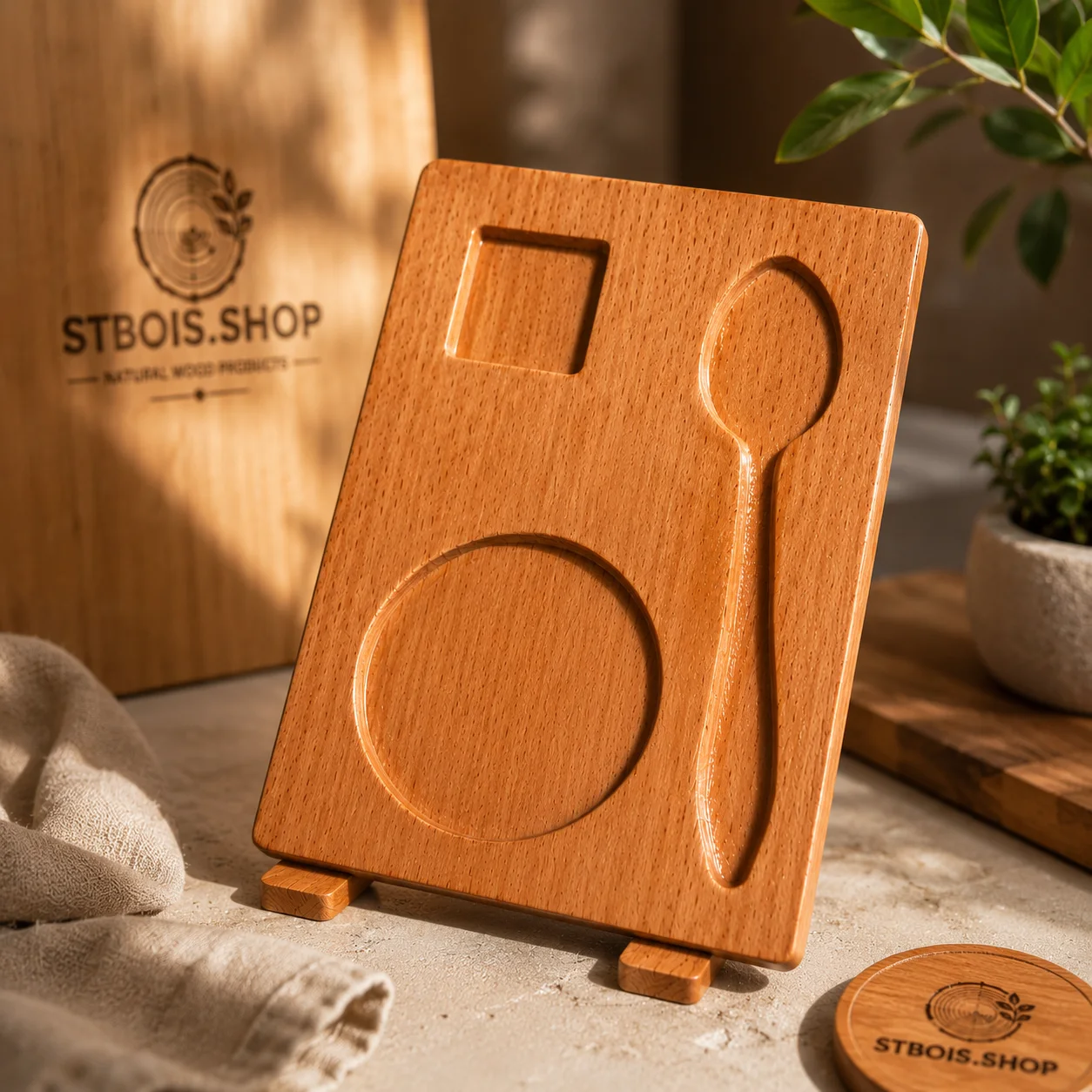 SOUS TASSE EN BOIS ( اقل عدد 10 )