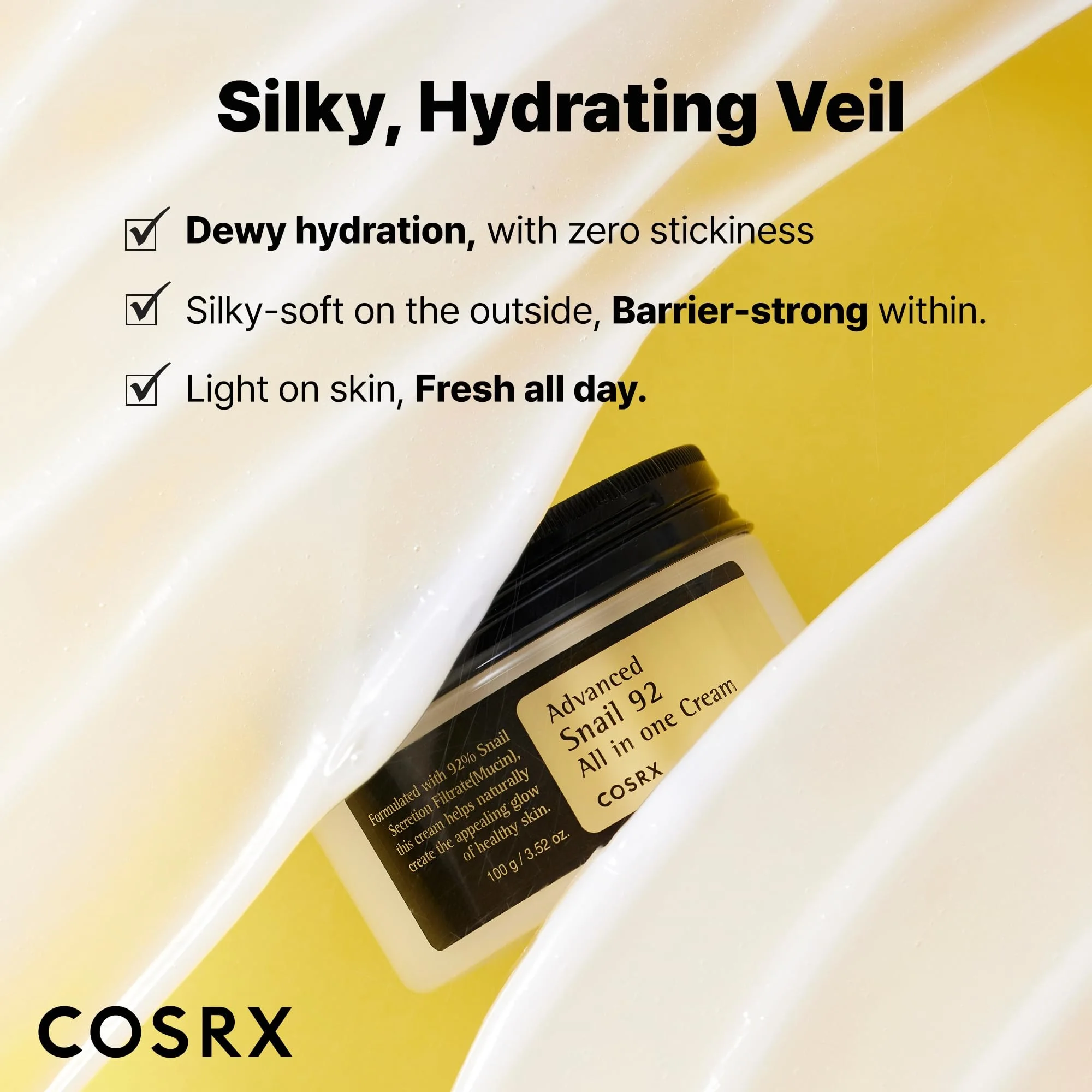 كريم COSRX Snail 92 – كريم الترطيب والإصلاح بخلاصة الحلزون