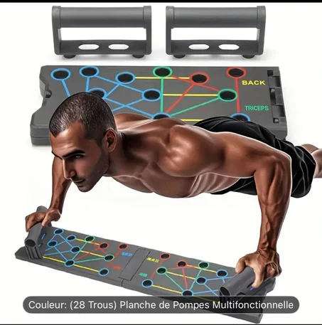 🏋️‍♂️ لوحة تمرين الضغط متعددة الوظائف – 28 ثقب