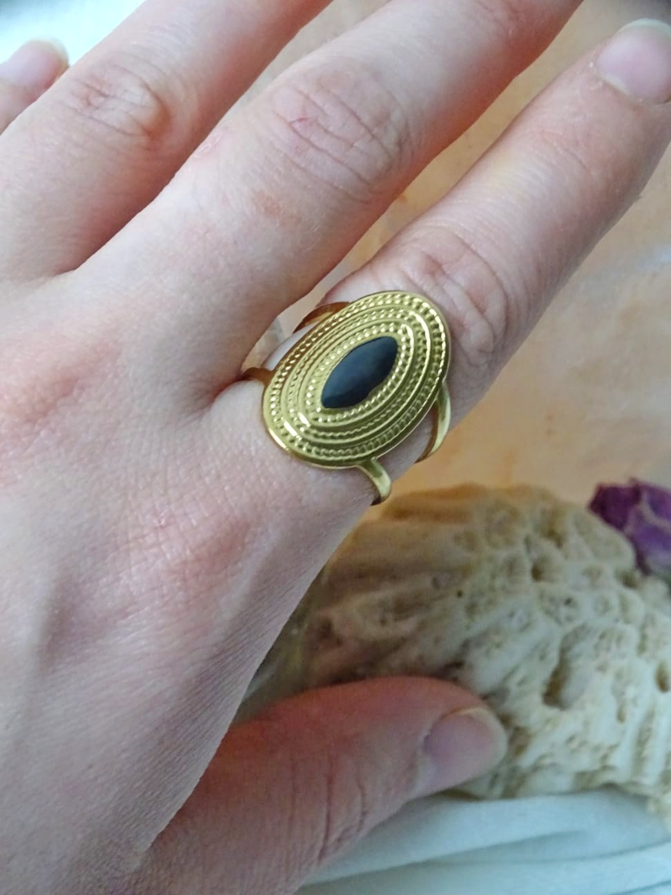 Bague Noir _ acier inoxydable