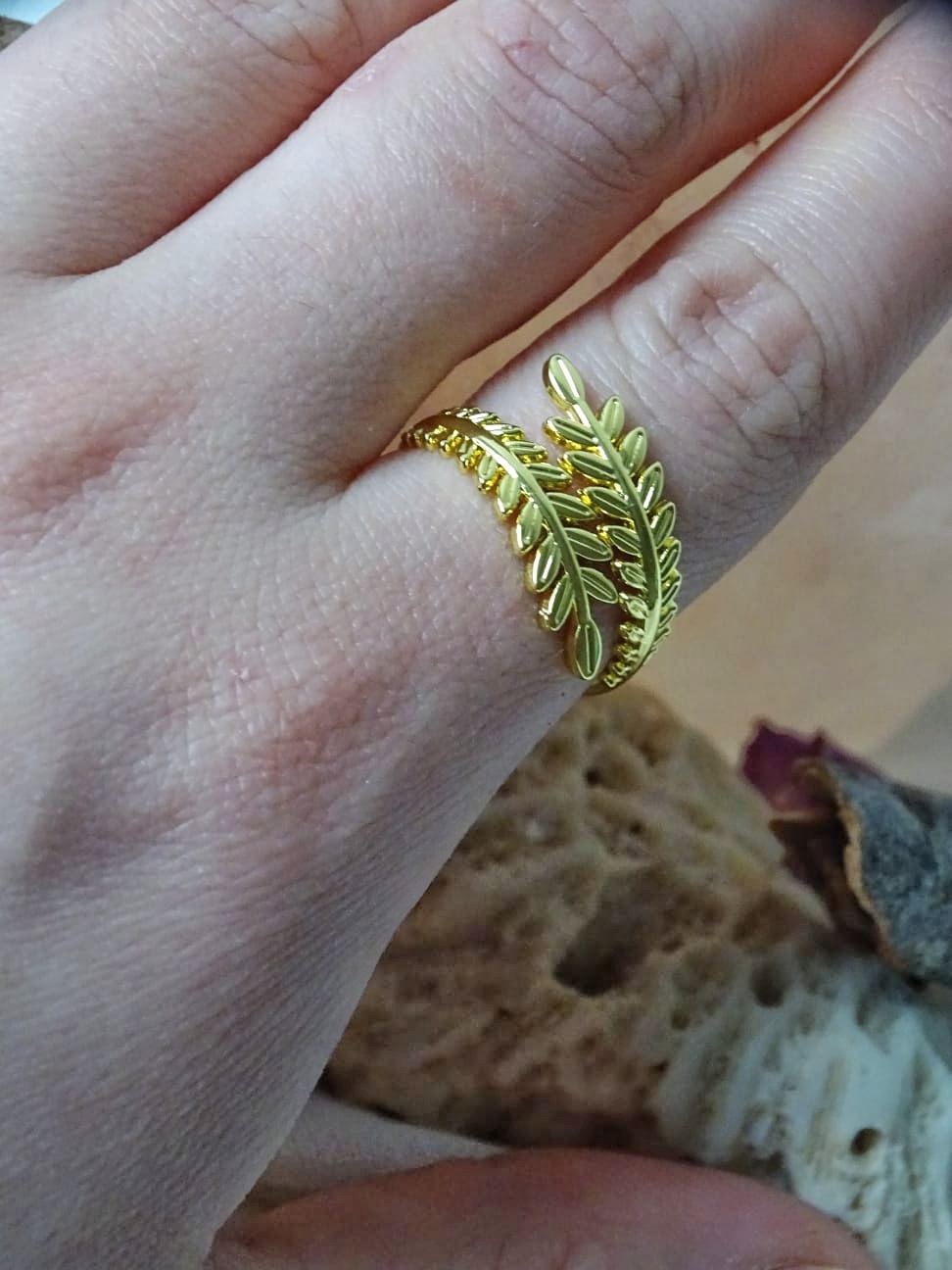 Bague plante _ acier inoxydable