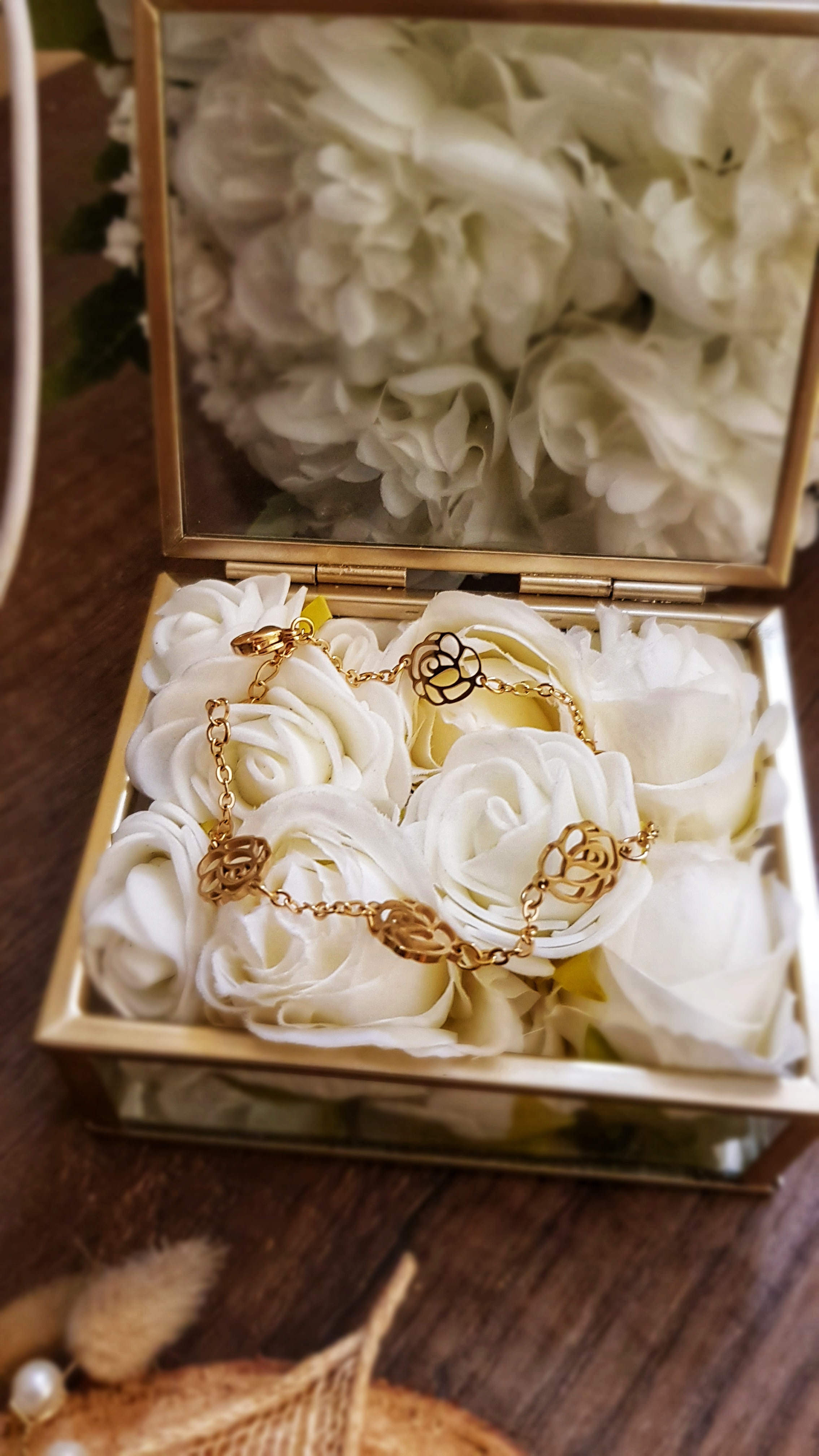 Bracelet fleur _ acier inoxydable