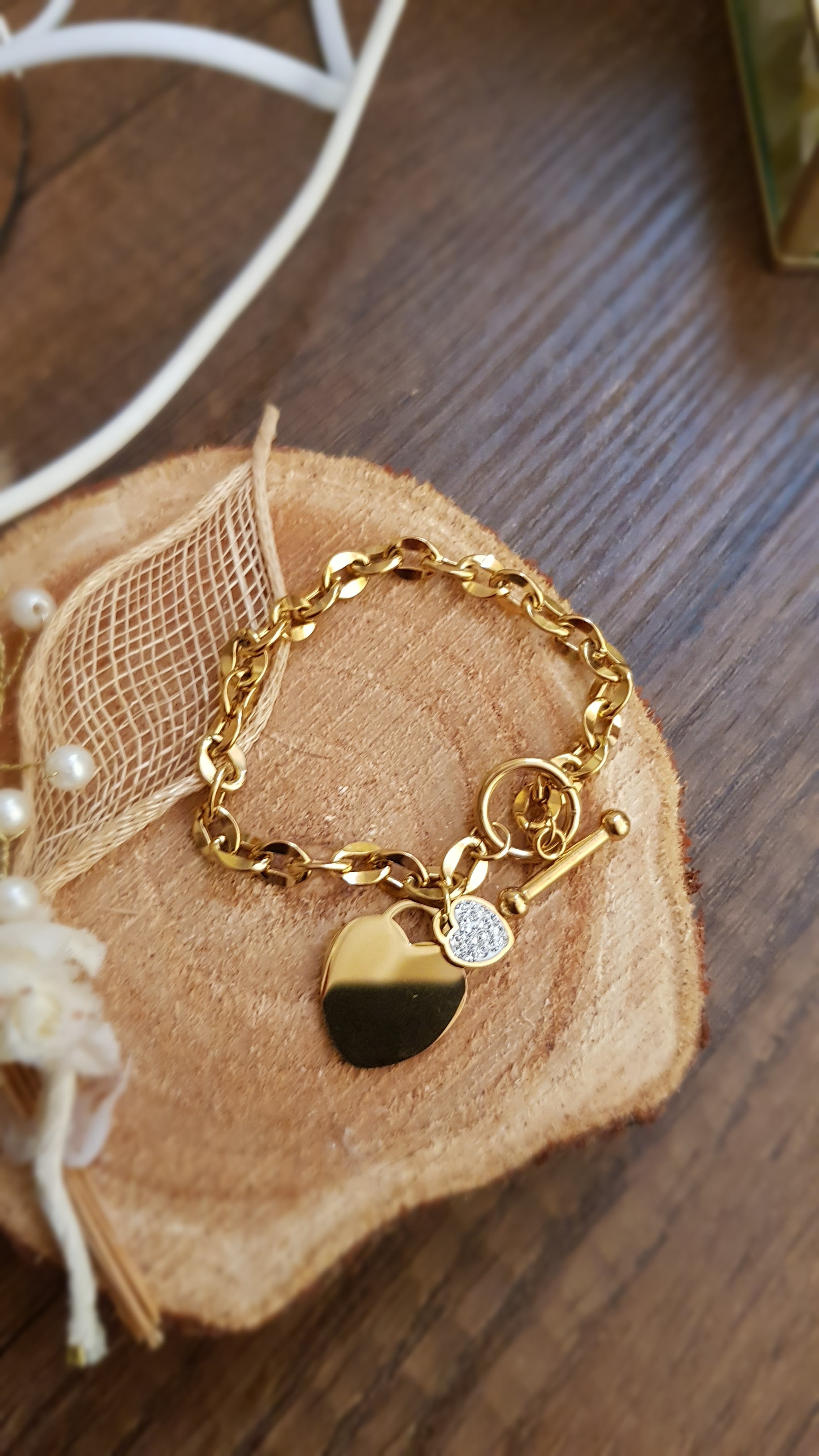 Bracelet Coeu _ acier inoxydable