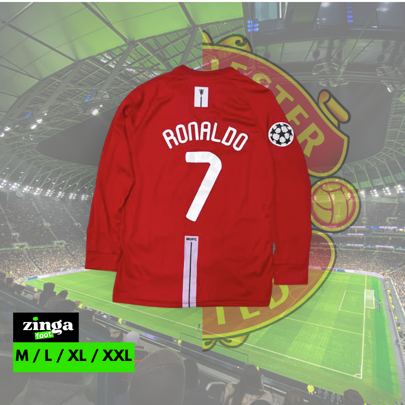 قميص رونالدو ريترو مانشستر يونايتد 2008 نهائي دوري أبطال أوروبا بأكمام طويلة
