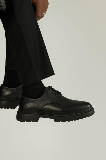 Chaussures Derby homme en cuir noir de luxe ⭐