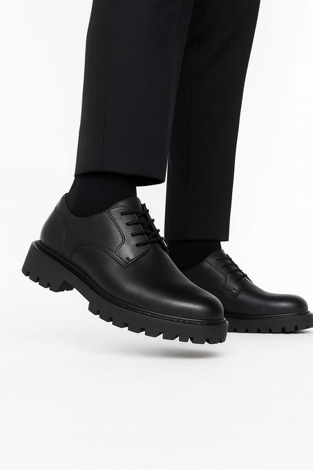 Chaussures Derby homme en cuir noir de luxe