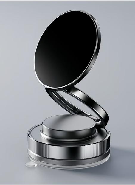 حامل هاتف مغناطيسي ثلاثي الطي 360 درجة للسيارات والأسطح المنزلية ومعدات الصالة الرياضية – تصميم معدني مع قاعدة شفط فراغية