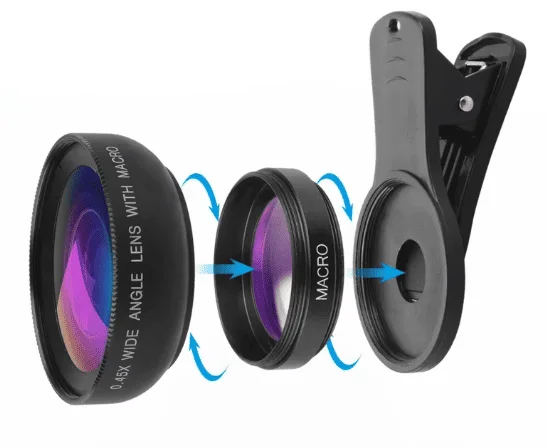 Rétroviseur Pour Selfie Téléphone - Clip Réglable Angle - Accessoire Photo Créatif - Noir