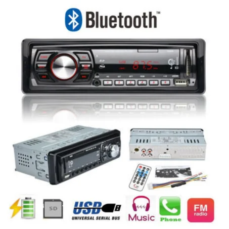 AUTORADIO BLUETOOTH MP3 STÉRÉO USB CARTE MÉMOIRE AVEC TÉLÉCOMMANDE
