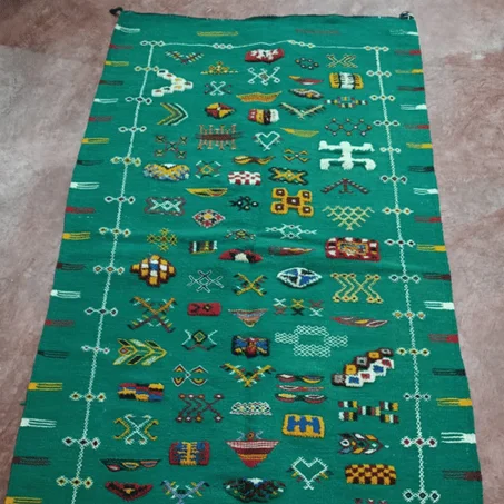 Tapi Kilim berbère tissé broudé