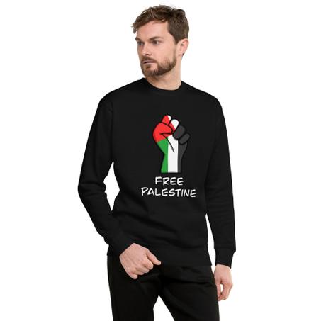 Free Palestine Sweatshirt أبيض أسود