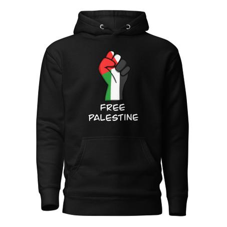 Free Palestine Hoodie أبيض أسود