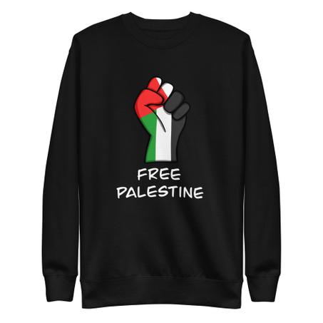 Free Palestine Sweatshirt أبيض أسود
