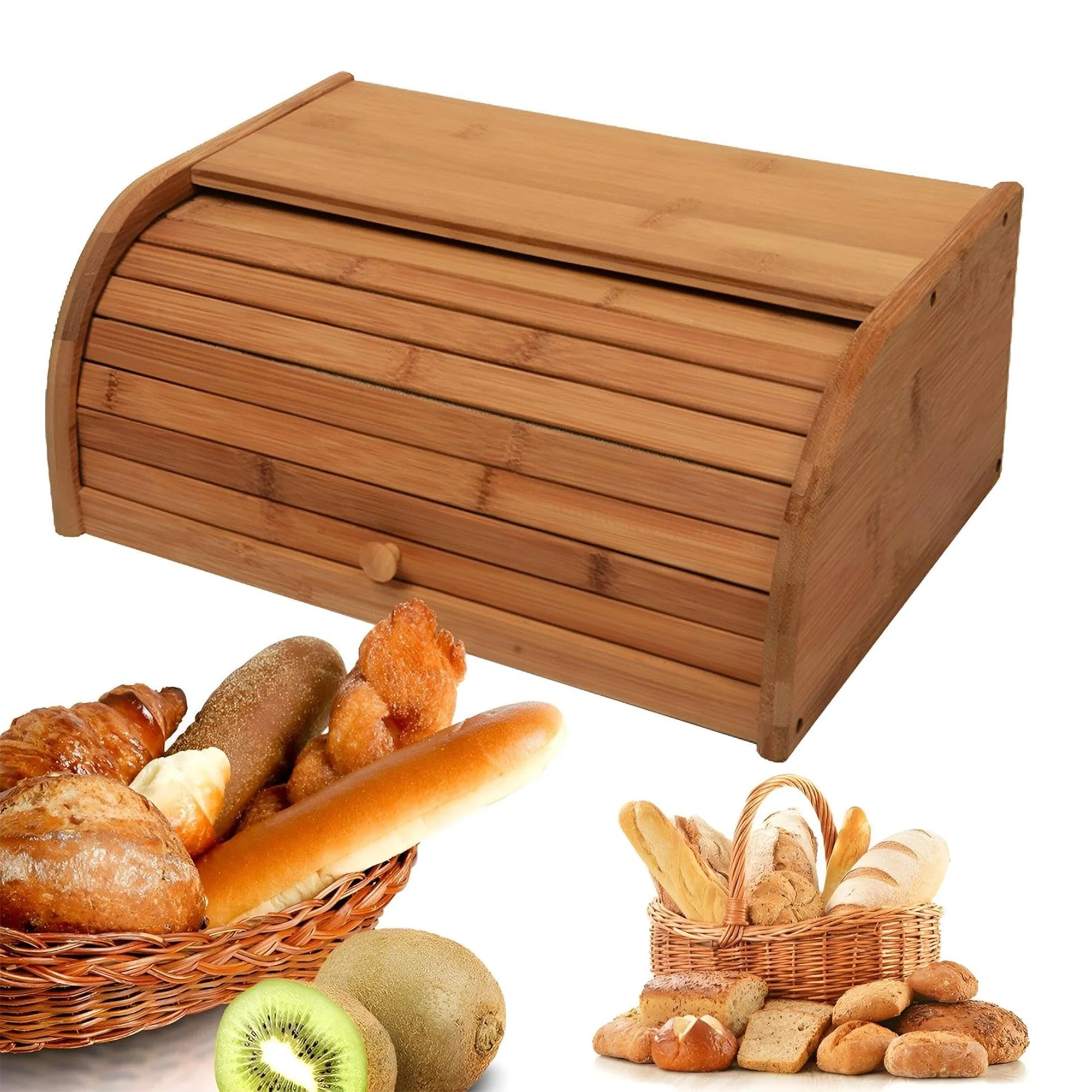 صندوق خيزران فاخر لحفظ الخبز – يحافظ على الطراوة ويضيف لمسة أنيقة لمطبخك