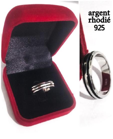 خاتم زفاف أو خطوبة من الفضة عيار 925 مطلي بالروديوم عالي الجودة مع العلبة الخاصة به