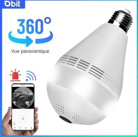 Ampoule Lampe Wifi Caméra Avec Audio 1080P HD 360 Degrés