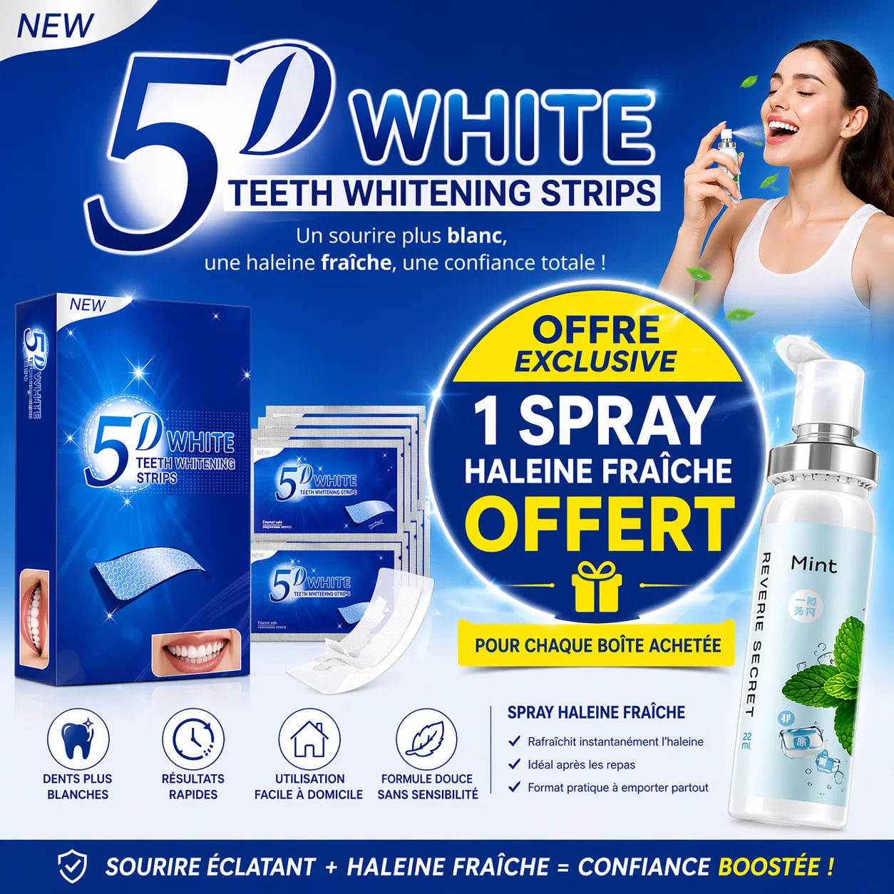 Bandes de Blanchiment Dentaire – Sourire Blanc en 7 Jours
