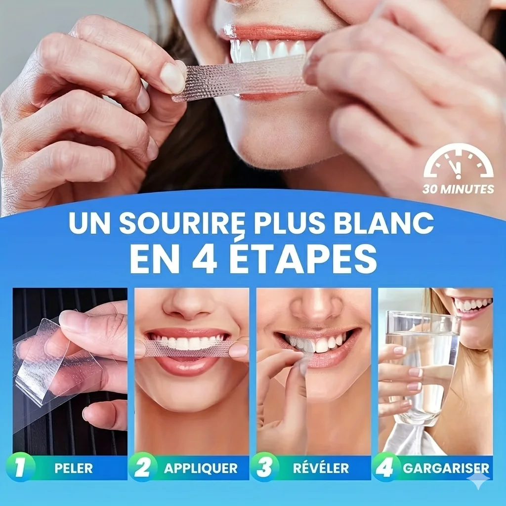 Bandes de Blanchiment Dentaire – Sourire Blanc en 7 Jours