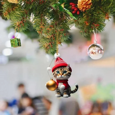 Cat Christmas Tree Pendant