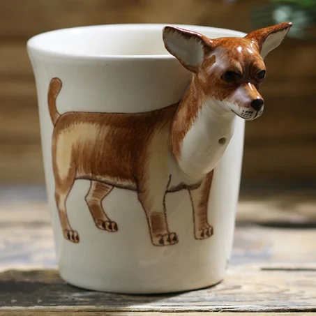 200ml animal chihuahua ceramic cup mug