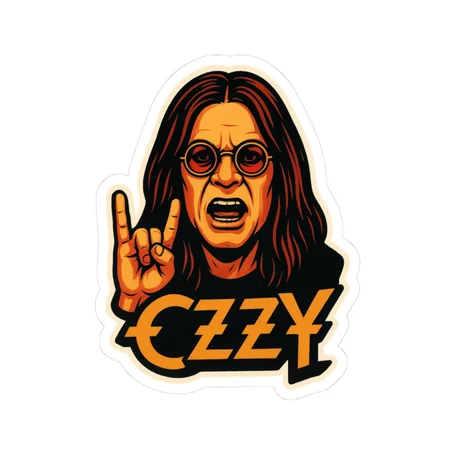 Rock Legend Ozzy Osbourne Sticker – Hand Gesture Vinyl Decal