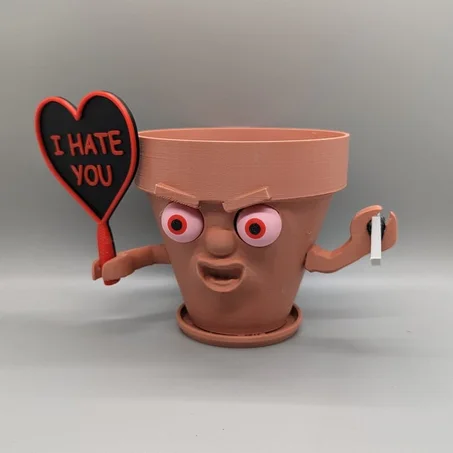 Angry pot person planter