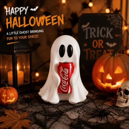 👻 Ghost Holding Cola – Cute Halloween Decoration