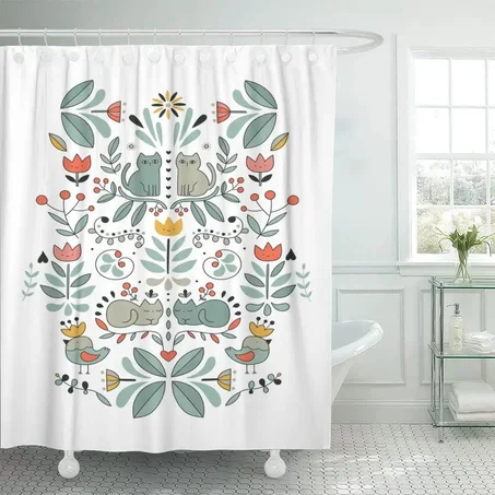 Cat Bathroom Curtains