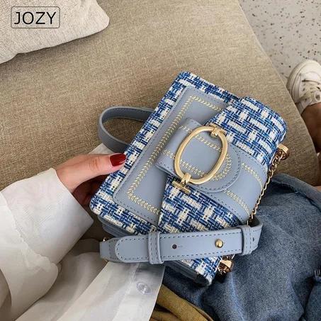 Women Shoulder Bag Messenger Bag Female Crossbody Bags With Long Chain Small Square