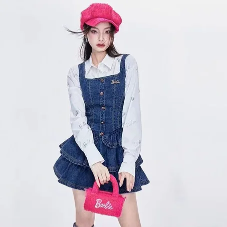Fashion Pillow Barbie Bags Kawaii Accessories Women Handbag Pink Black Niche Design Fragrance Style Cylindrical for Girls Gift