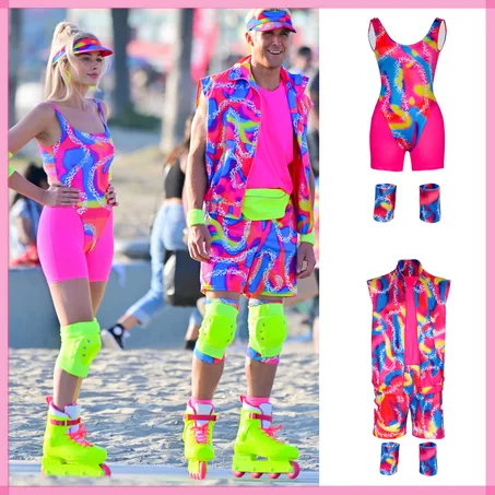 2023NEW Movie Margot Robbie's Barbie Swimming Suit Cosplay For Woman Ken Cosplay For Man Swimwear Halloween Costumes Beach Wear