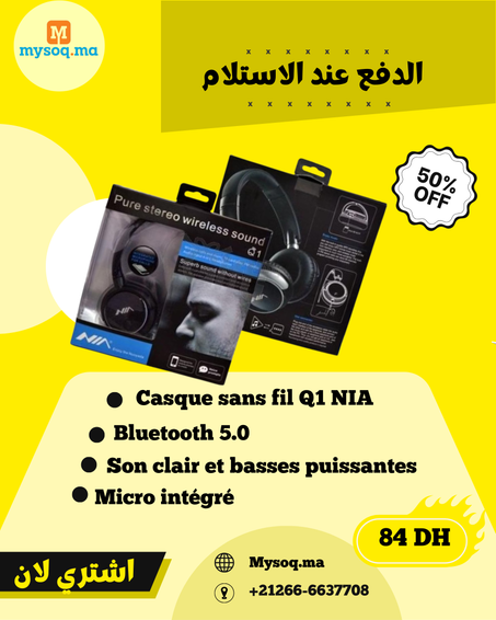 CASQUE BLUETOOTH - NIA Q1 Noir - 4 EN 1
