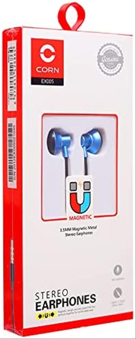Corn EX005 Wired Magnetic EarPhone 3.5mm Jack - Blue