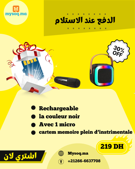 SPEACKER Mini machine de karaoké pour enfants, microphones sans fil BT,