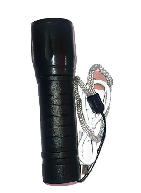 Flashlight Lampe de poche à lumière LED, Rechargeable par USB, Zoomable